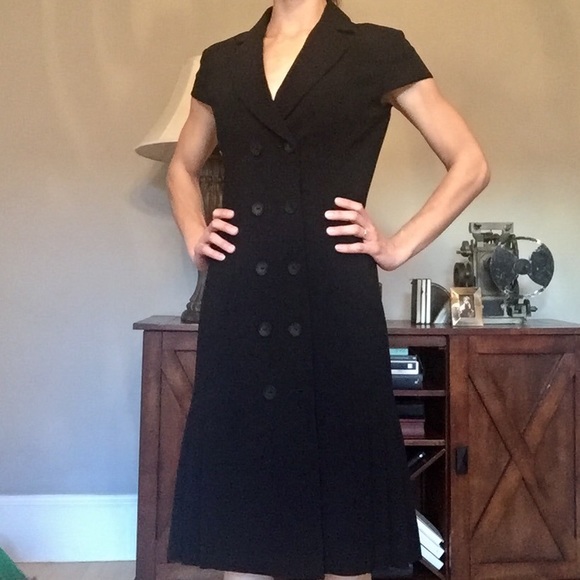 Doublebreasted Dress Pleated Hem