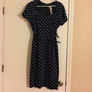 Polka dot navy dress