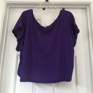 Purple off the shoulder crop top
