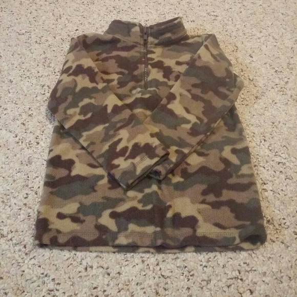 Boys 1\4 Zip Up Flannel Camo Pull Over