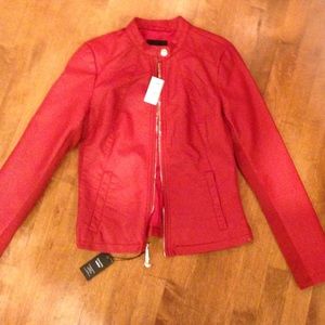 Red leather jacket