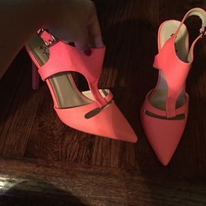 Neon orange Heels