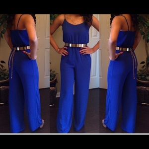 Chiffon Jumpsuit- Royal Blue