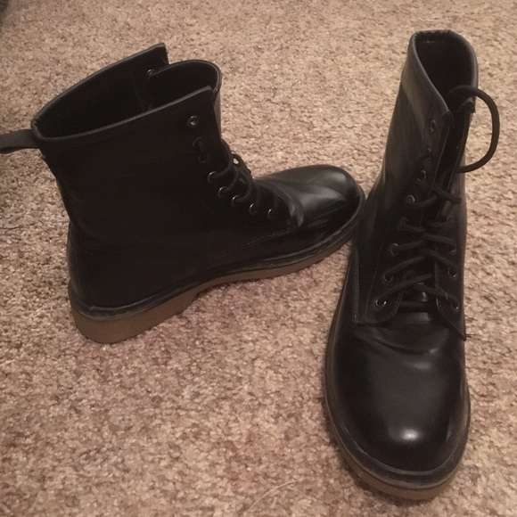 Black combat boots