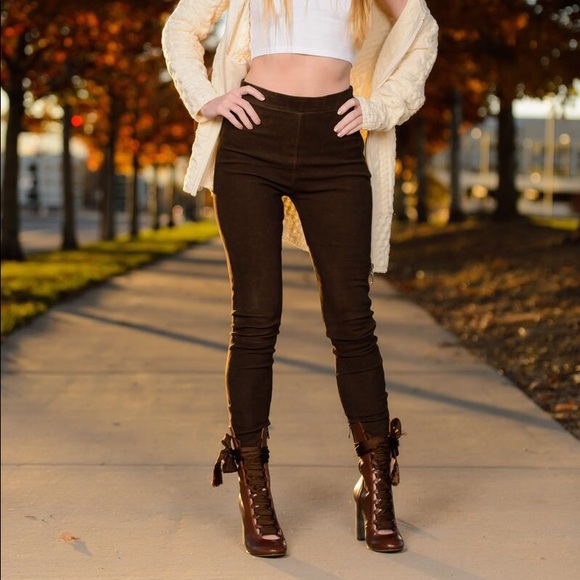 Frame Brown Suede 'Le Legging'