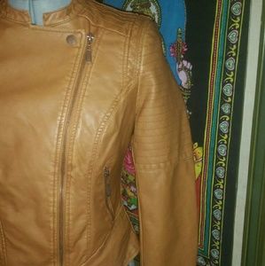 Faux Leather Camel Colored Jacket