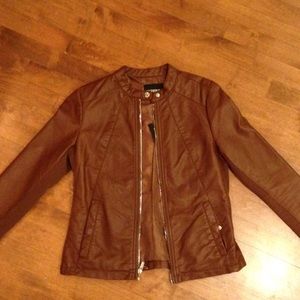 Brown leather jacket