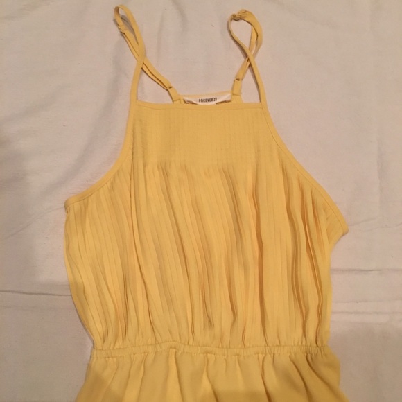 Yellow high neckline maxi