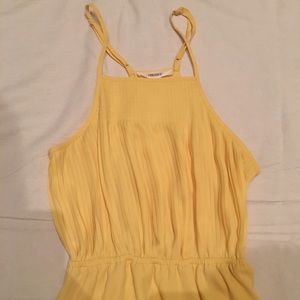 Yellow high neckline maxi