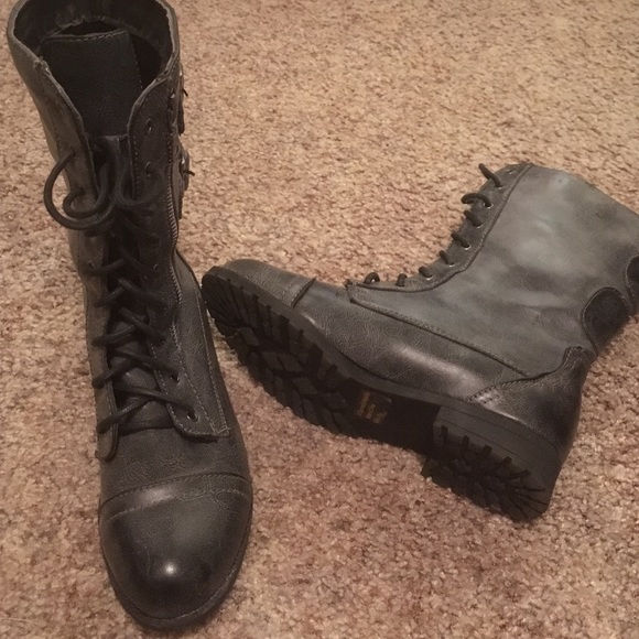 Black combat boots