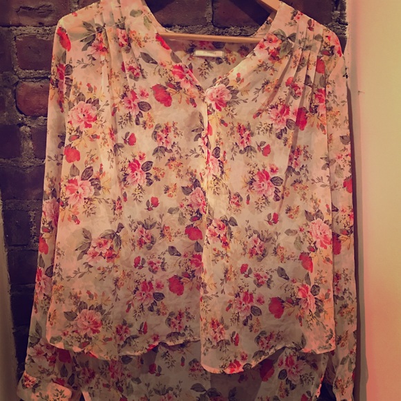 Sheer Floral Blouse - Picture 1 of 4