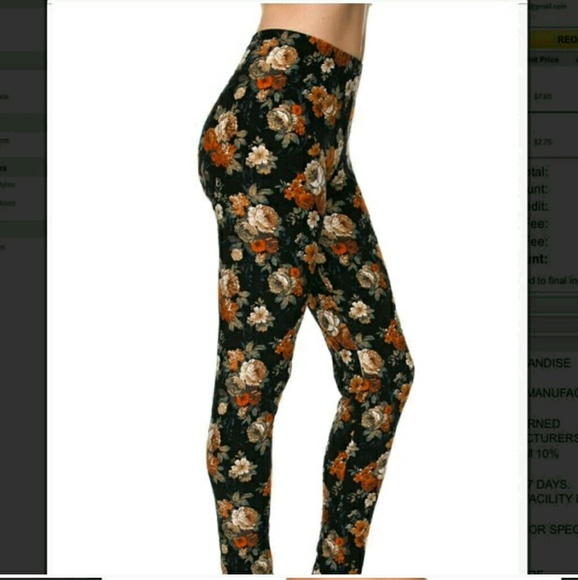 Sold out! Fall Print Floral Leggings! - Picture 4 of 4