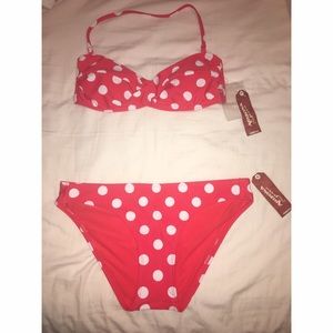 Orange polka dot bikini 👙