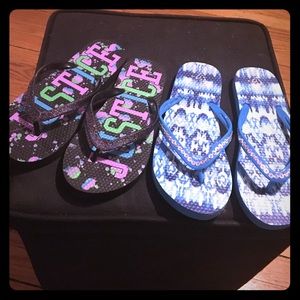 Set of 2 for 1 pairs of Justice Flip Flops