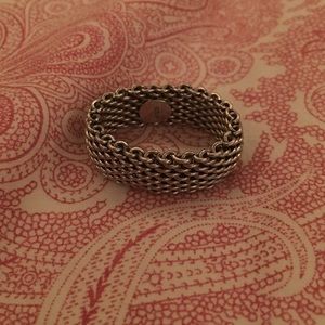 Sterling silver mesh "Tiffany" ring.