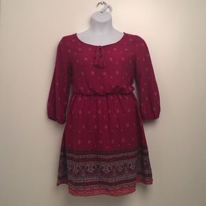 👚Plus Size Berry Red Paisley Printed Top