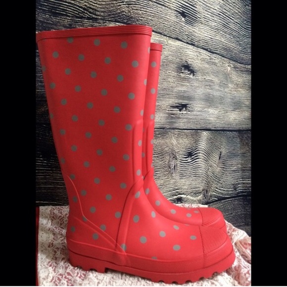 J. Crew Shoes - •J.CREW• Polka Dot Rain Boots Size 10