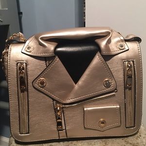 Moto jacket purse gold