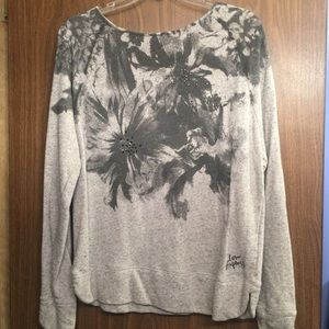 Long Sleeve Lounge Sweater with flowers and gems