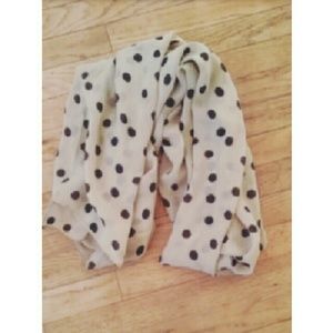Cream & black polka dot scarf