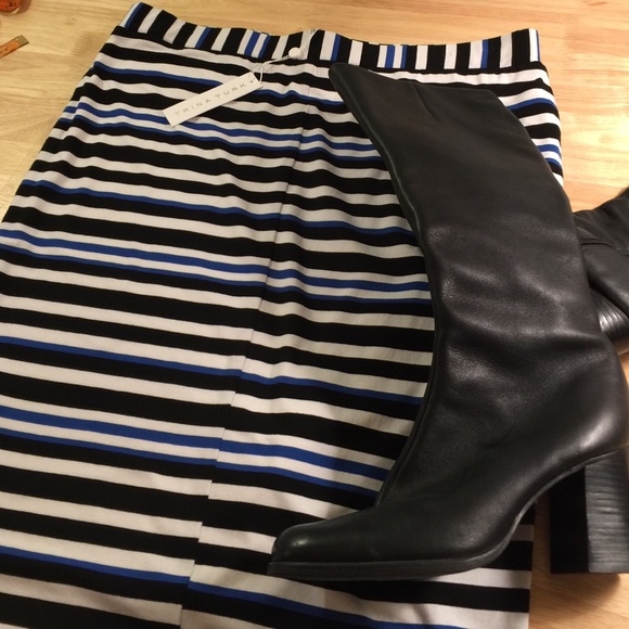 Trina Turk striped skirt,blue/black/white, XL, NWT - Picture 4 of 4