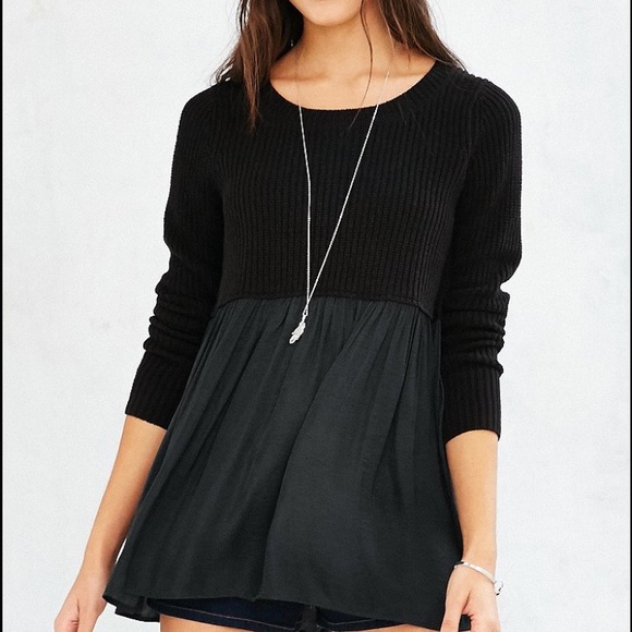 Kimichi blue women's black babydoll sweater