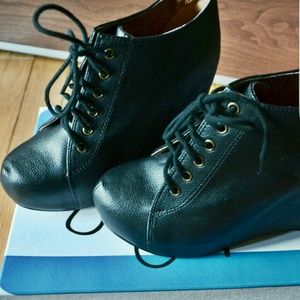 Jeffrey Campbell 99 Tie Wedge Bootie 7.5