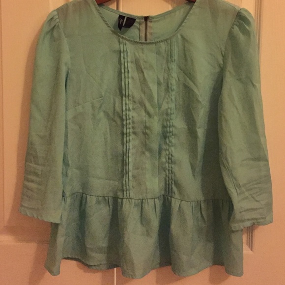 Aqua peplum blouse