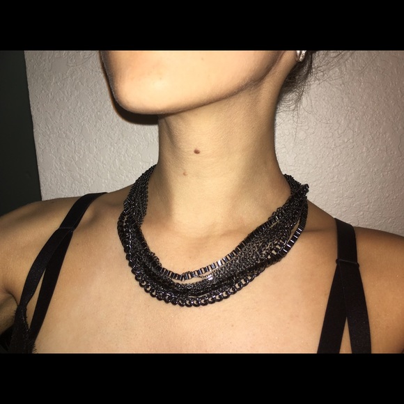 Gun metal Guess neckless