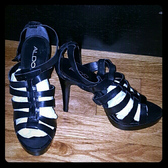 Aldo Black Gladiator Sandals