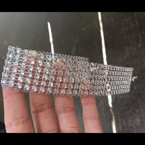 Diamond rhinestone choker