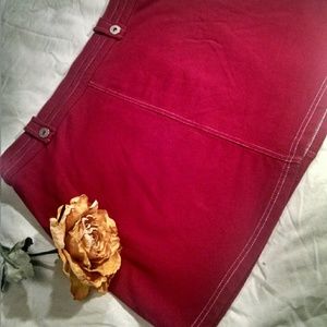 LOFT Red Cotton Skirt