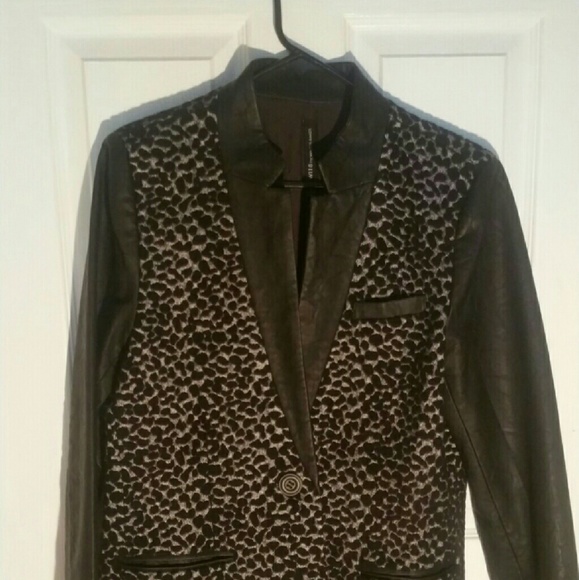 Suit Jacket with leather sleeves