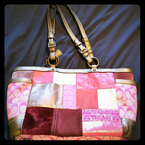 Pink Coach Patchwork Tote
