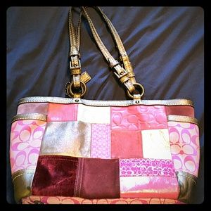 Pink Coach Patchwork Tote
