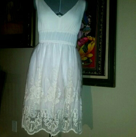 American Rag Blush embroidered tulle dress