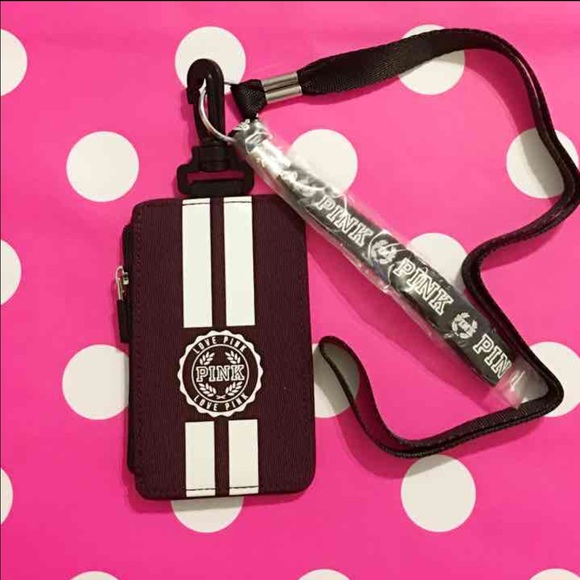 PINK Victoria's Secret Handbags - Last 1!!! VS PINK ID Holder & Lanyard Maroon