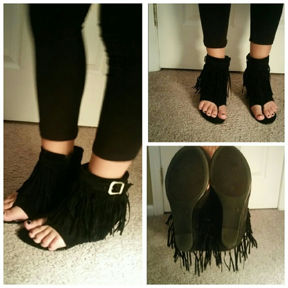 Fringes wedge Ankle Sandals