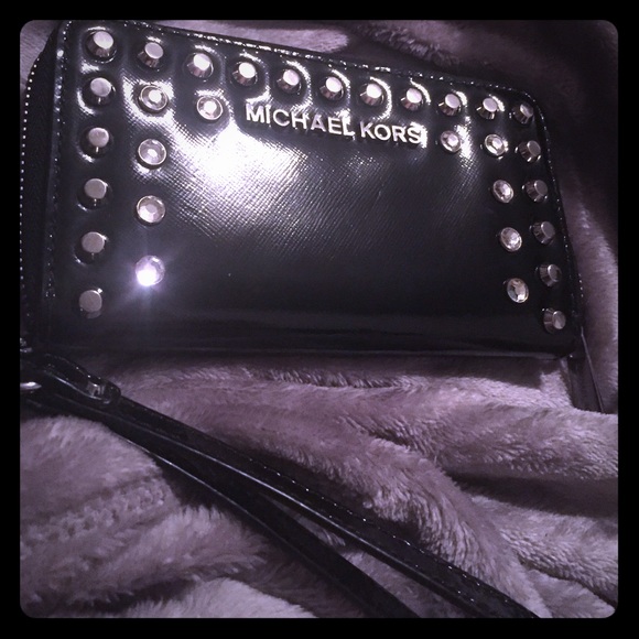 New! Rare black studded Michael Kors wristlet!