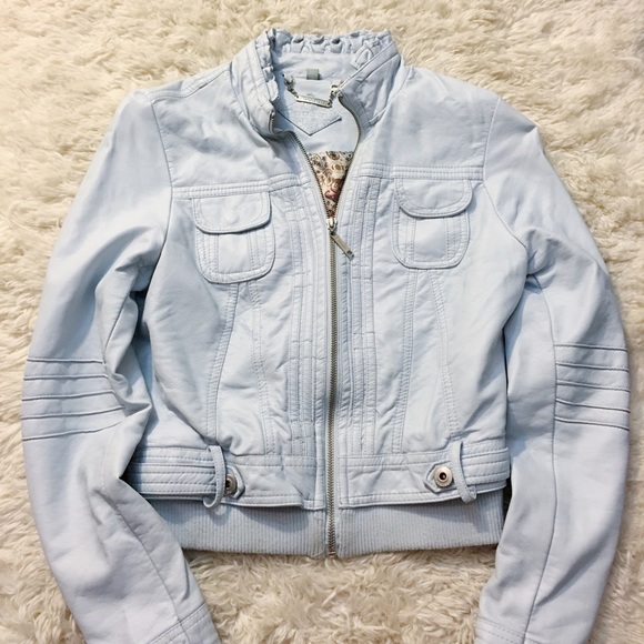 Jou Jou Jackets & Blazers - Baby blue leather jacket