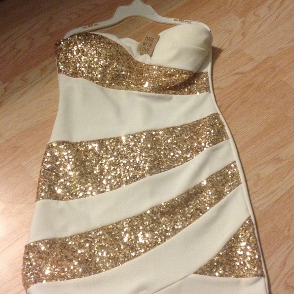 Gold sequins homecoming dress