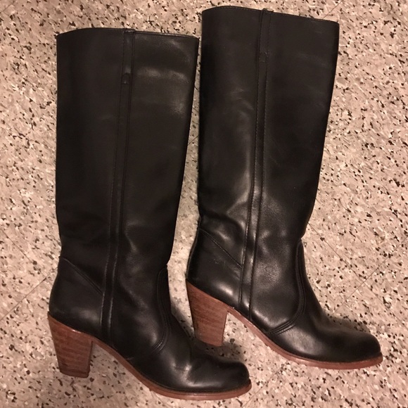 Vintage Black Leather Boots