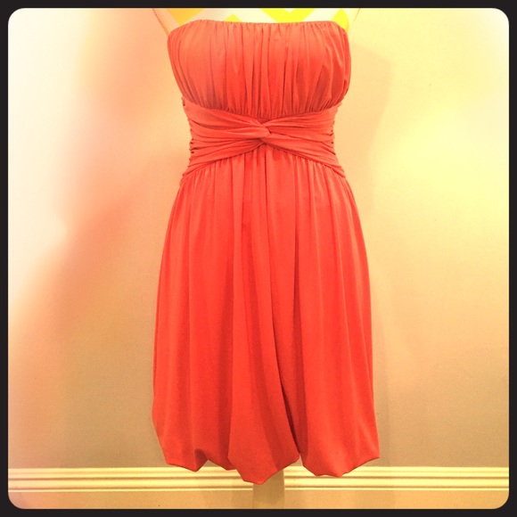 BCBG Peach Babydoll Dress