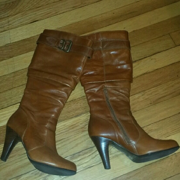 🚨Sold🚨 ALDO Cognac Leather Boots - Picture 2 of 4