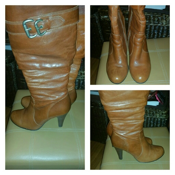 🚨Sold🚨 ALDO Cognac Leather Boots - Picture 3 of 4