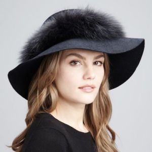 NEW ERIC JAVITS Black Samantha Velour Felt Hat OS