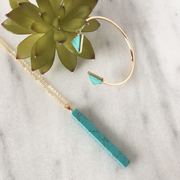 pearl street Jewelry - 🎀PRE-BUNDLE SET🎀blue turquoise necklace and cuff