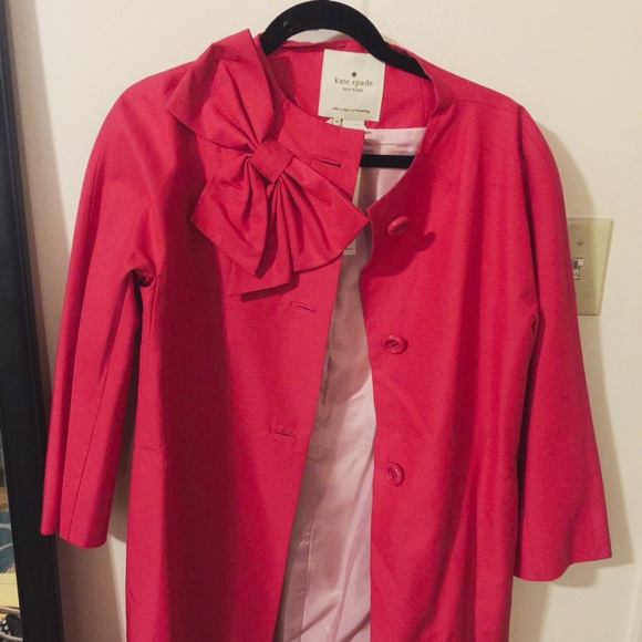Kate Spade pink Kendall coat with big bow - NWT