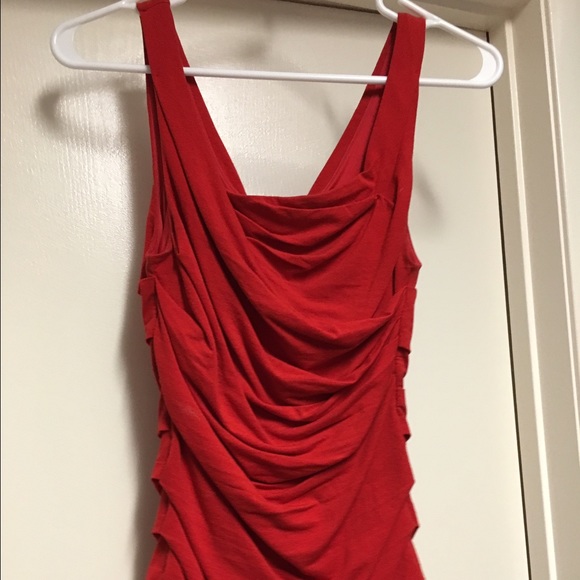 Express red rouched tank top