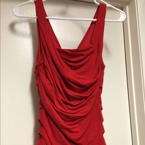 Express red rouched tank top